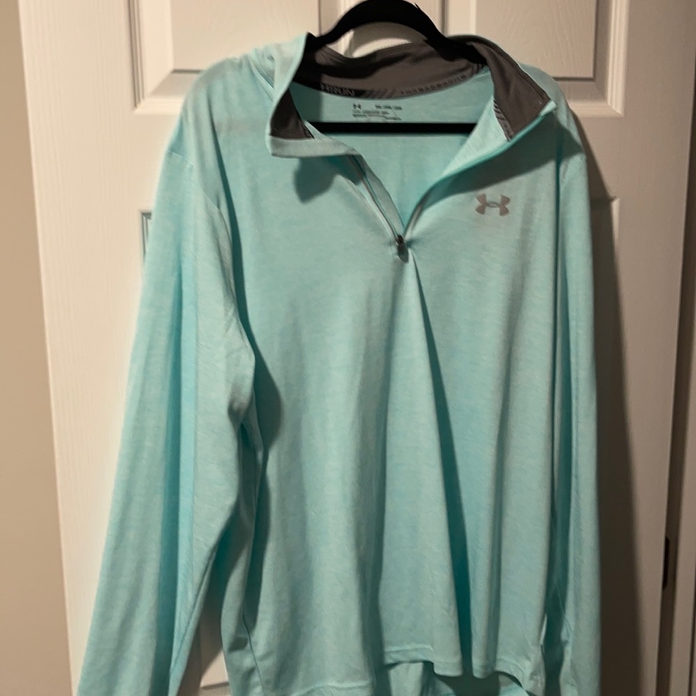 Teal blue under armor pull over